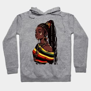 African Girl Ghana Senegal Afro Hair Hoodie